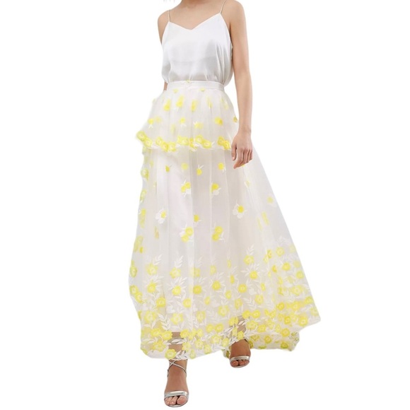 ASOS Embroidered Tulle Maxi Skirt Set - Picture 1 of 6